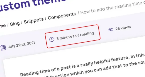 Reading time of a post in WordPress without a plugin