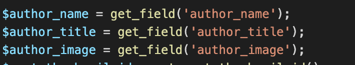 custom field values author name in code