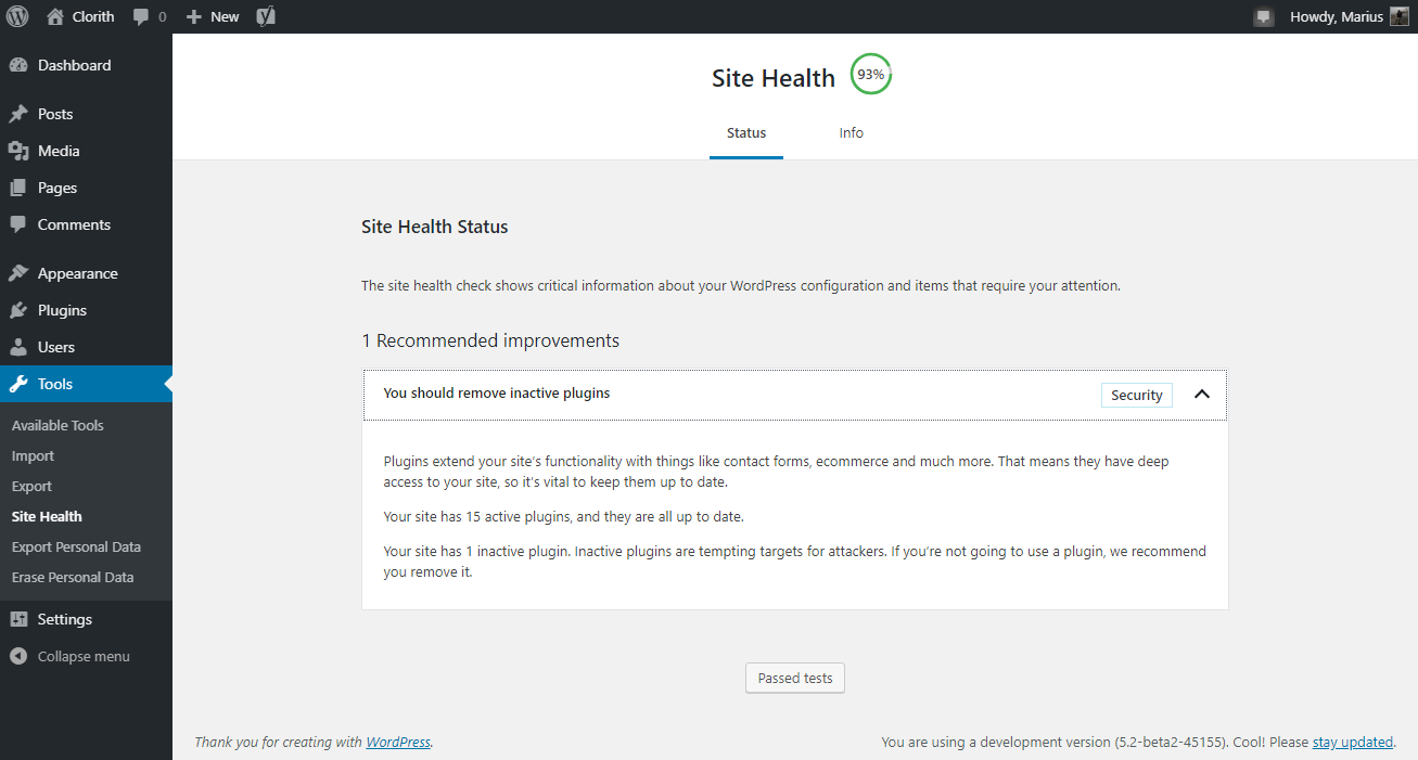 site-health-status