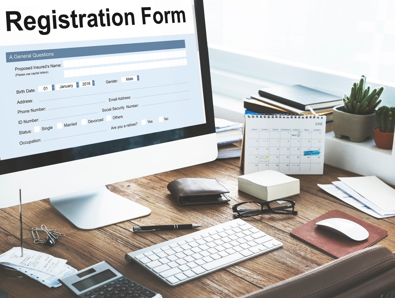 Registration application contact form. Using a page builder to create a contact form for your business