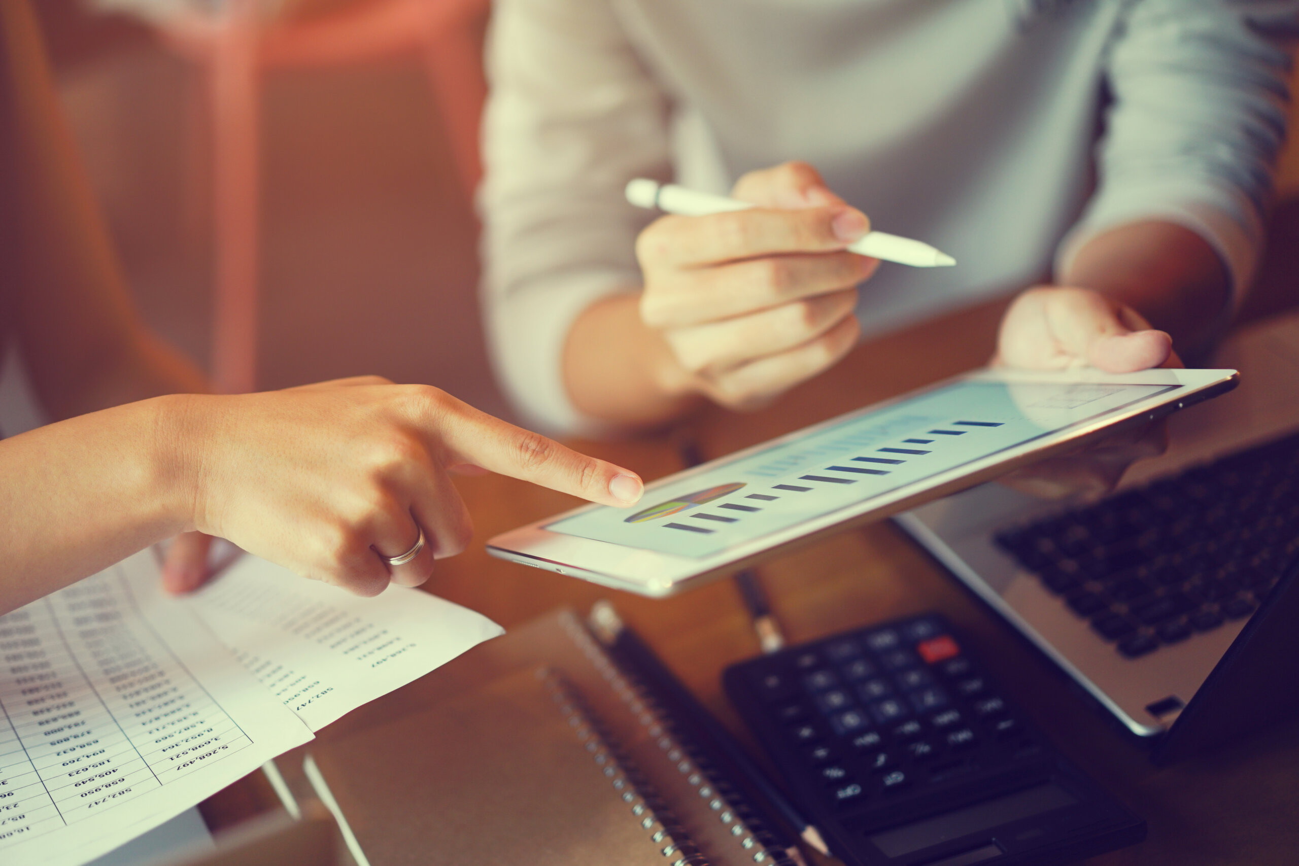 People looking at key metrics of user engagement