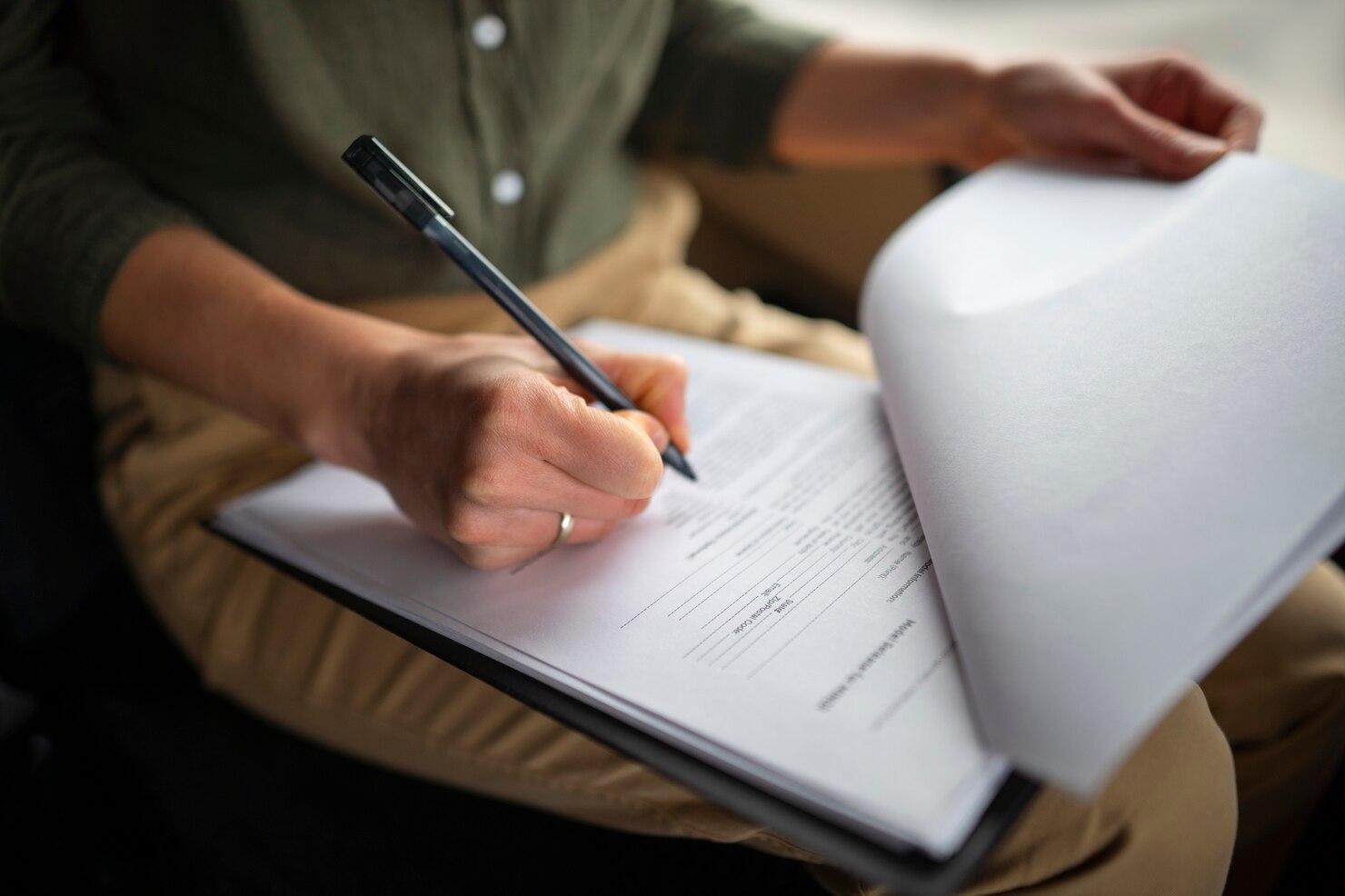 Female going over the lab usability testing results from test participants
