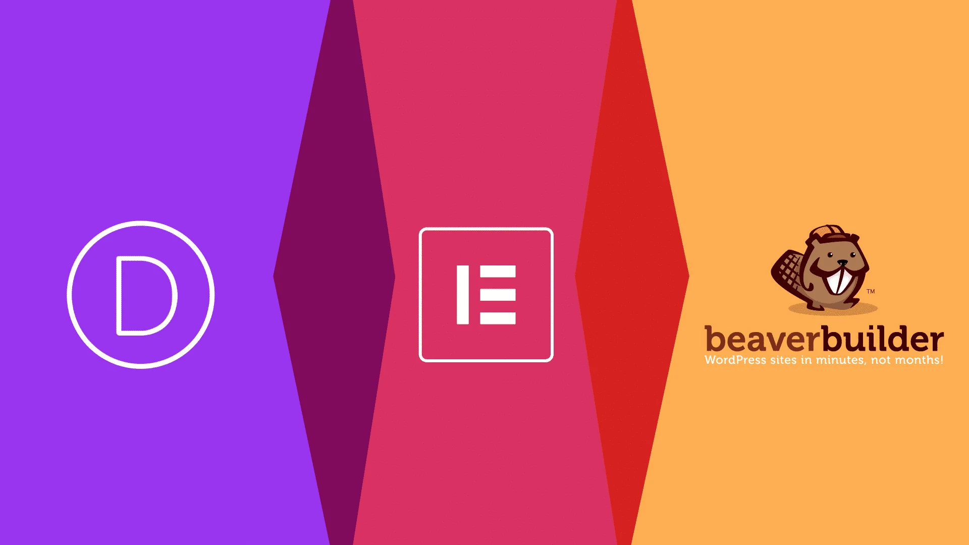 Types of wordpress website page builders. using elementor, divi, beaver builder.