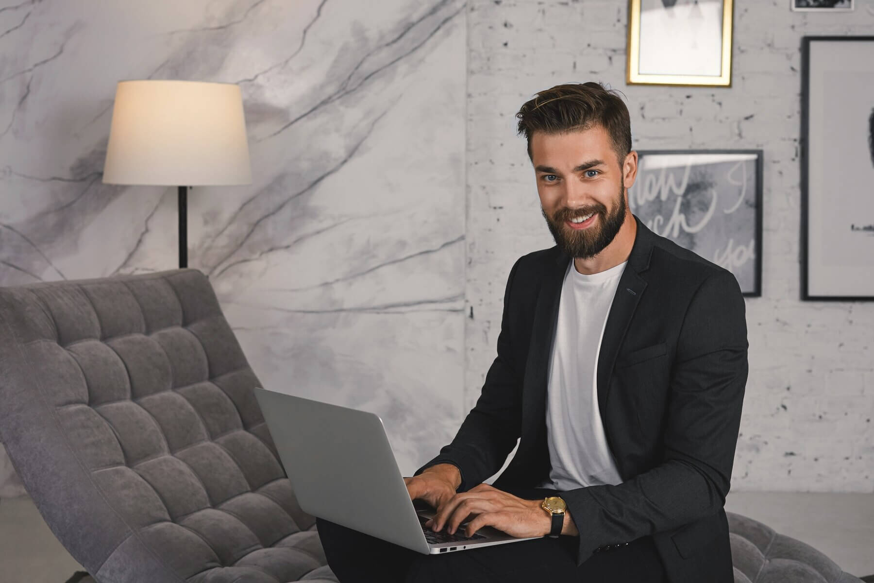 Business man working on report about what website audits reveal about customer journey